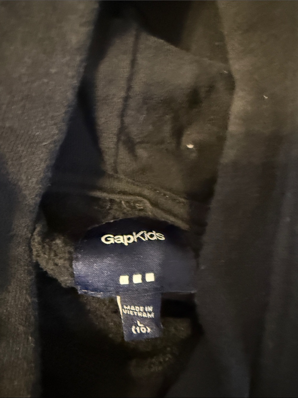 GAP Kids Black Hoodie with White Logo C4 - Picture 2 of 4